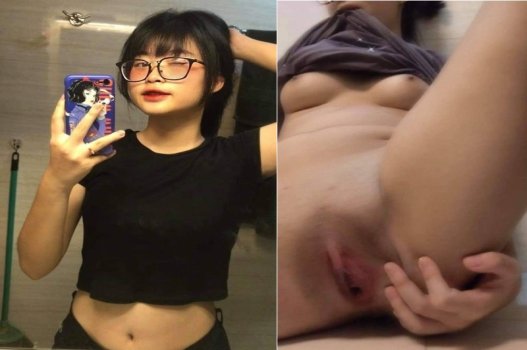 Em áo dài đeo kính BJ chảy dãi